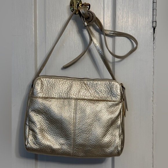American Leather Gold Crossbody Bag - Picture 2 of 9